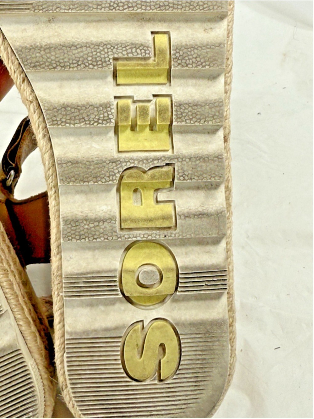 Sorel Cameron Wedge Cork Slingback Sandal Size 7 BEIGE - Picture 7 of 16